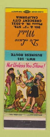 Matchbook Cover - De Luxe Motel Crescent City CA hillbilly