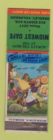 Matchbook Cover - Midwest Cafe Greeley Colorado WEAR hillbilly