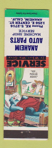 Matchbook Cover - Anaheim Auto Parts CA hillbilly