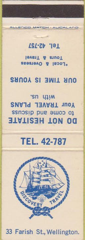 Matchbook Cover - Discovery Travel Wellington