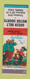 Matchbook Cover - Green Belt Motor Courts motel Vernon TX WEAR hillbilly
