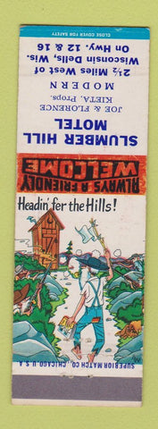 Matchbook Cover - Slumber Hill Motel Wisconsin Dells WI WEAR hillbilly