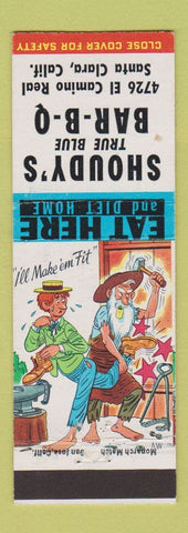 Matchbook Cover - Shoudy's BBQ Santa Clara CA hillbilly