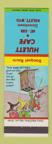 Matchbook Cover - Hulett Cafe Hulett WY hillbilly