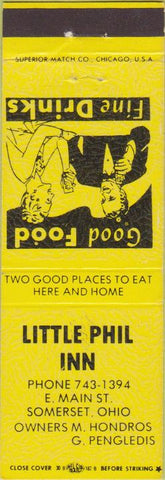 Matchbook Cover - Little Phil Inn Somerset OH yellow