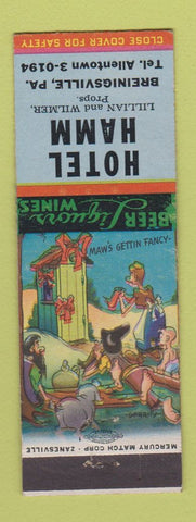 Matchbook Cover - Hotel Hamm Breinigsville PA hillbilly