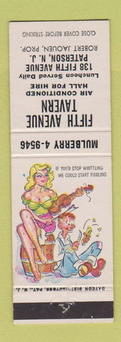 Matchbook Cover - Fifth Avenue Tavern Paterson NJ hillbilly
