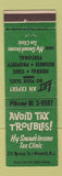 Matchbook Cover - Hy Snow's Income Tax Clinic Newark NJ