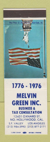 Matchbook Cover - Melvin Green Business Tax Consultation Los Angeles CA