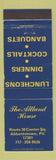 Matchbook Cover - Altland House Abbottstown PA WEAR