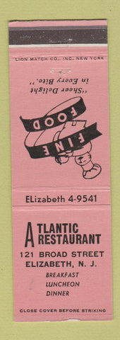 Matchbook Cover - Atlantic Restaurant Elizabeth NJ