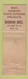 Matchbook Cover - Baumann Bros Rug Cleaning flooring Erie PA WEAR