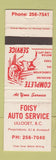Matchbook Cover - Foisy Auto Service Lillooet BC WEAR