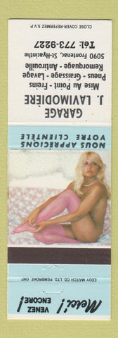 Matchbook Cover - Garage Lavimodiere ST Hyacinthe QC pinup