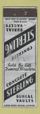 Matchbook Cover - Concrete Sterling Burial Vaults WEAR
