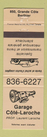 Matchbook Cover - Garage Cote Laroche Berthier QC auto repair