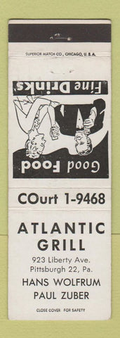 Matchbook Cover - Atlantic Grill Pittsburgh PA