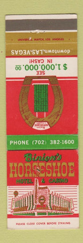 Matchbook Cover - Binion's Horseshoe Casino Hotel Las Vegas NV