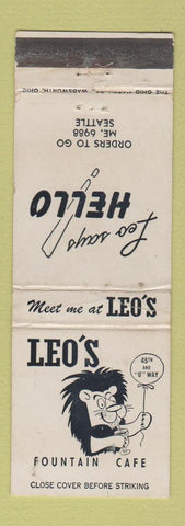Matchbook Cover - Leo's Fountain Cafe Seattle WA WEAR
