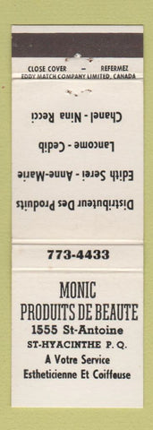 Matchbook Cover - Monic Beauty Products St Hyacinthe QC WEAR