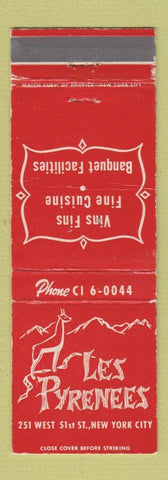 Matchbook Cover - Les Pyrenees Restaurant New York City WEAR