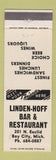 Matchbook Cover - Linden Hoff Bar Restaurant Bay City MI