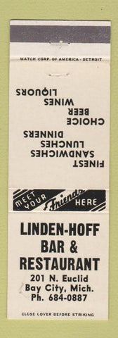 Matchbook Cover - Linden Hoff Bar Restaurant Bay City MI