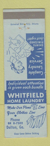 Matchbook Cover - Whitfield Home Laundry Dalton GA