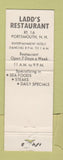 Matchbook Cover - Ladd's Restaurant Pioneer Lounge Portsmouth NH PURPLE WORN