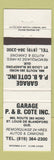 Matchbook Cover - Garage P&B Cote St Louis De Blandford QC