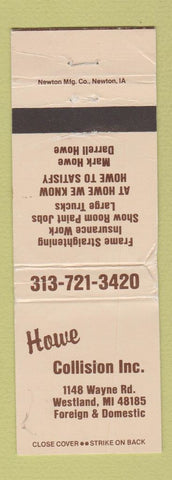 Matchbook Cover - Home Collision Auto Repair Westland MI WEAR