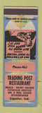 Matchbook Cover - Trading Post Restaurant Ligonier IN