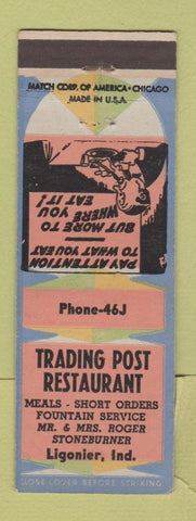 Matchbook Cover - Trading Post Restaurant Ligonier IN