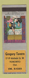 Matchbook Cover - Gregory Tavern Toronto ON