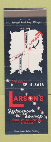 Matchbook Cover - Larson's Restaurant Lounge Chicago IL