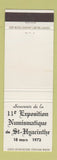 Matchbook Cover - Exposition Numismatique ST Hyacinthe QC coin collecting 1973