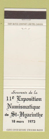 Matchbook Cover - Exposition Numismatique ST Hyacinthe QC coin collecting 1973