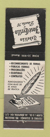 Matchbook Cover - Tabeliao Jose Cyrillo Brazil