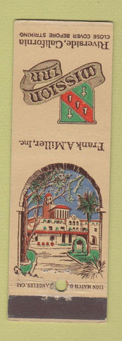 Matchbook Cover - Mission Inn Riverside CA