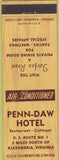 Matchbook Cover - Penn Daw Hotel Alexandria VA