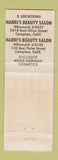 Matchbook Cover - Harri's Beauty Salon Compton CA WEAR