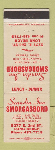 Matchbook Cover - Scandia Inn Smorgasbord Long Beach CA