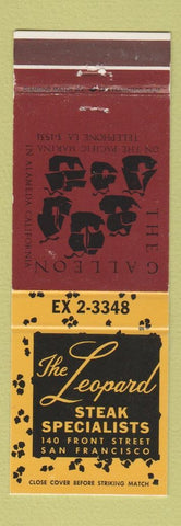 Matchbook Cover - The Leopard Steak Restaureant San Francisco CA Galleon