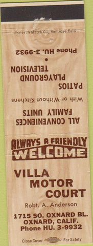 Matchbook Cover - Villa Motor Court Oxnard CA