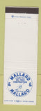Matchbook Cover - Mallard Oil Field Construction Beaumont TX