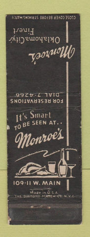 Matchbook Cover - Monroe's Restaurant Oklahoma City OK WEAR