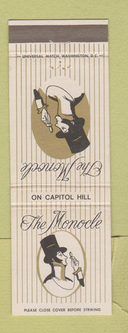 Matchbook Cover - The Monocle Restaurant Washington DC