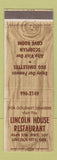 Matchbook Cover - Lincoln House Restaurant Lincoln City OR