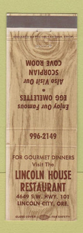 Matchbook Cover - Lincoln House Restaurant Lincoln City OR