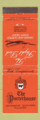 Matchbook Cover - The Porterhouse South Yarra Australia Flight Deck